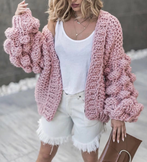 Pink Lantern Sleeve Sweater Coat | Available in 9 Colors