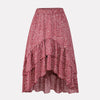 Ruffled Midi Skirt with Long Length Back