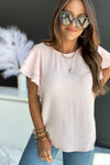 Pink Textured Tiered Ruffle Top | Available in 2 Colors