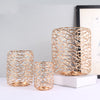 Metal Wire Candle Holder Set of 3 in Gold Finish