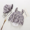 Infant Baby Girl Dress and Hat in Cherry Pattern | Available in Pink or Gray