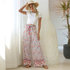 Women’s Palazzo High-waisted Pants in Geometric Floral Pattern