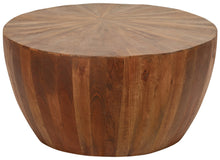  Mango Wood Solid Parquet Round Coffee Table 36 Inch Diameter