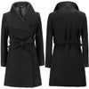 Wide Lapel Long Woolen Coat for Women