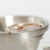 Women's Delicate Leaf Gold Ring with Rhinestones