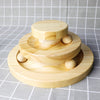 Wooden Ball n' Disc Cat Toy in Real Oak