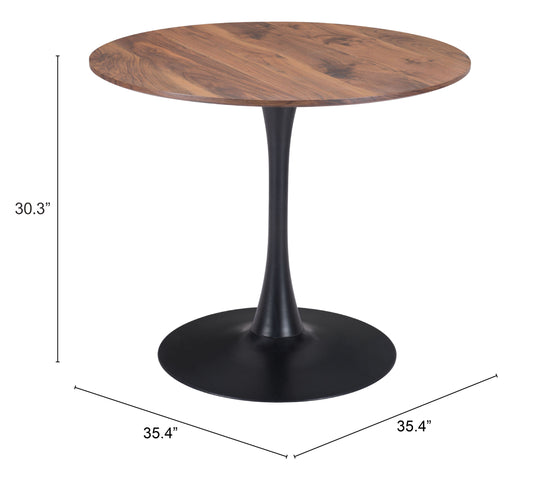 Opus Dining Table in Brown & Black