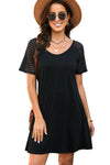 Black Casual Raglan Sleeve Basic Dress for Women