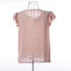 Handed Beaded Collar Chiffon Top