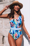 Black Asymmetric Cutout Sexy Belted One-Piece Swimsuit | Available in 2 Colors