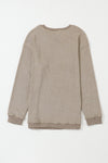 Pink Solid Ribbed Round Neck Pullover Sweatshirt |Available in 6 Colors