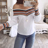 Off the Shoulder Knitted Panel Shirt