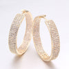 Zircon Hooped Earrings in Gold Finish