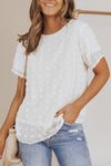 White Swiss Dot Summer Top