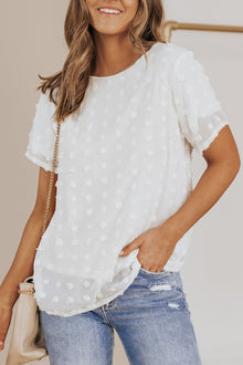  White Swiss Dot Summer Top