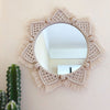 Sunflower. INS Scandinavian Girl Heart Mirror Handmade Tapestry Cosmetic Mirror Ring Home Decoration