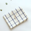 Cotton Striped or Plaid Napkin in Denim and Ivory