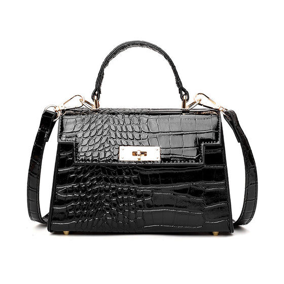 Croc Patent Leather Handbag