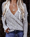 Gray Wrap Sweater for Women