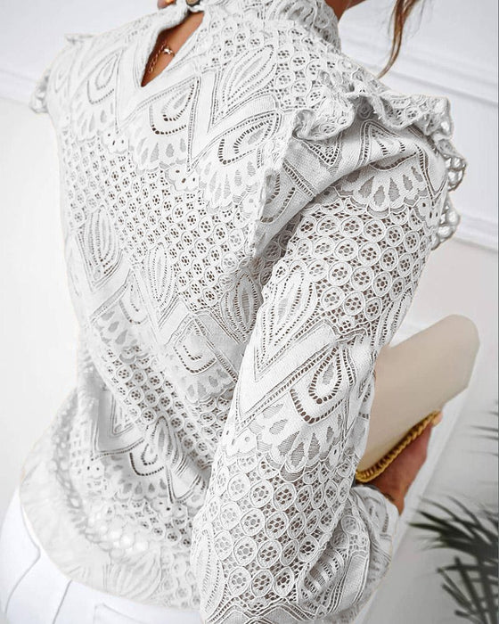 Long-Sleeved Lace Top