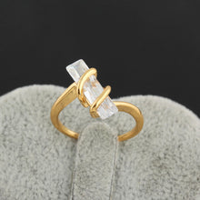  Zircon Gem Ring in Genuine Gold and Plating