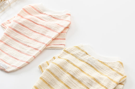 French Bull Dog Clothes in Beige with Stripes | Available in 2 Colors