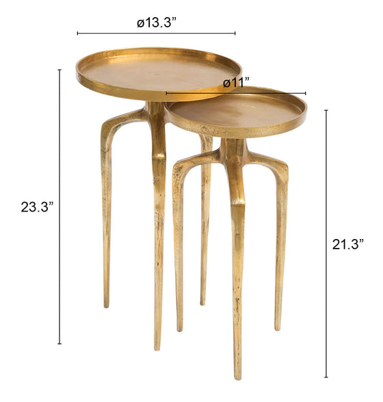 The Como Accent Table Set in Antique Gold