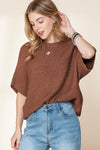 Coffee Batwing Sleeve Sweater | Available in Beige