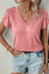 Mist Green Tulip Sleeve V Neck T-Shirt | Available in 4 Colors