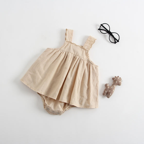 White Linen Baby Dress | Available in 2 Colors