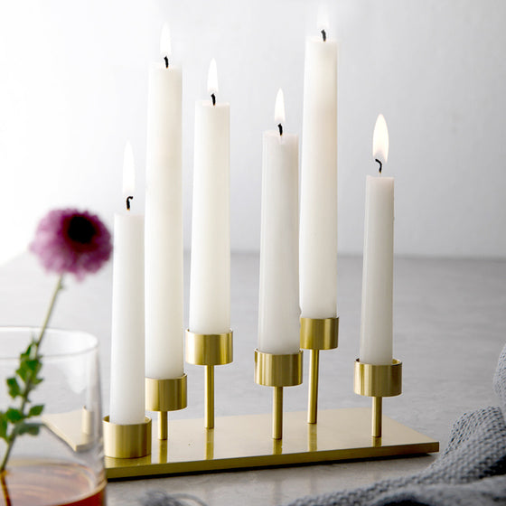 Contemporary Multi Candle Holder in Gold Finish