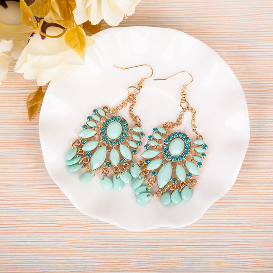 Large Turquoise Gem Earrings