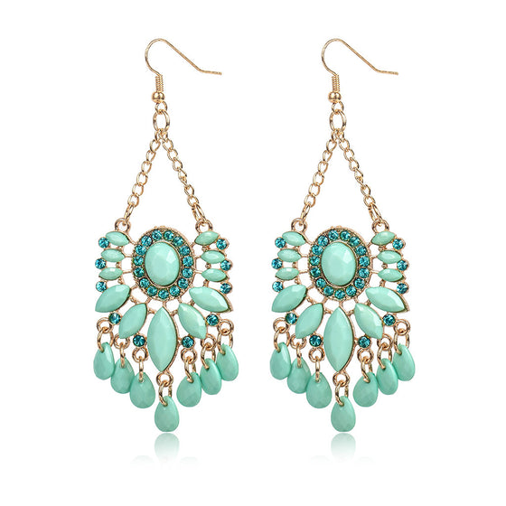 Large Turquoise Gem Earrings