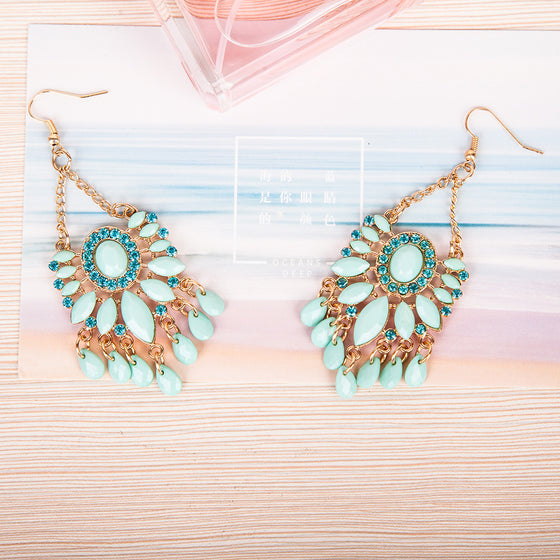 Large Turquoise Gem Earrings