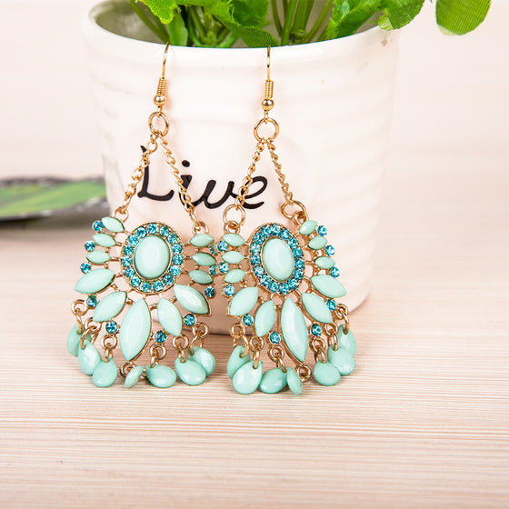 Large Turquoise Gem Earrings