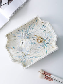  Inlayed Shell and Wooden Cosmetic Storage Tray