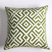  Geometric Embroidery Throw Pillow Cover in Green