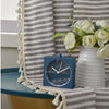 Cotton Linen Horizontal Striped Curtain with Tassel Trim