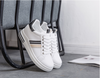 Platform White Sneakers with Stripes