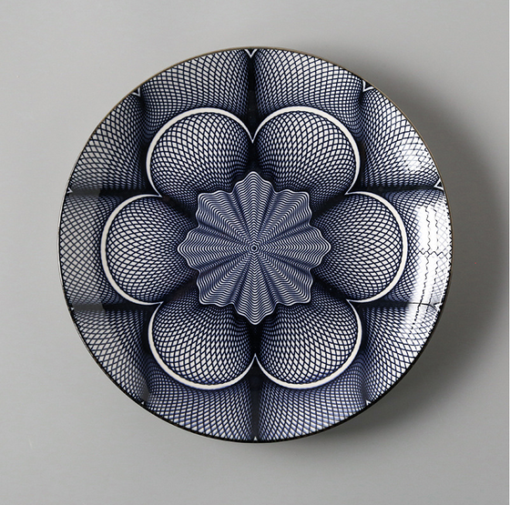 Colorful Porcelain Plates in Unique Geometric Designs