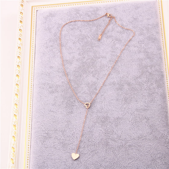 Long Pendant Heart-Shaped Necklace