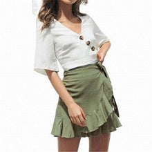  Casual Ruffled Wrap Mini Skirt