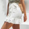 Casual Ruffled Wrap Mini Skirt