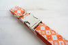 Luxury Orange Dog Collar and Leash in Southwestern Pattern