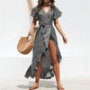 Long Chiffon Wrap Dress