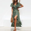 Long Chiffon Wrap Dress