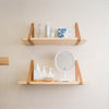 Pine Nordic Stye Wall Shelf with Leather Style Hangers