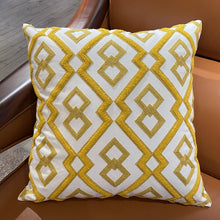  Yellow Embroidered Throw Pillow Cover