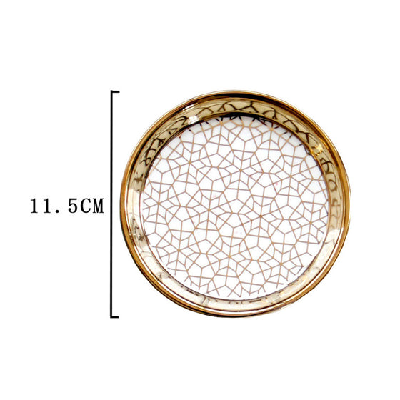 Golden Ceramic Vanity Storage Dish