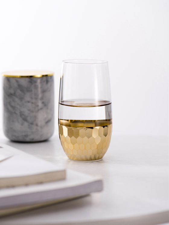 Durable Nordic Drinkware Light Luxury Gold-Plated Glass Cups Milk Cup Water Mug Wedding Souvenir Drinking Wine Glasses Cute